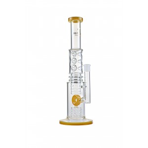 18" High Point Glass Donut Perc Ice Catcher Chamber Straight Water Pipe - [DY-216]